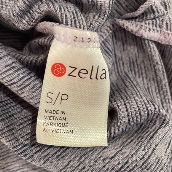Zella Striped Purple Cutout Neck Long Sleeve Workout Top - Picture 7 of 8
